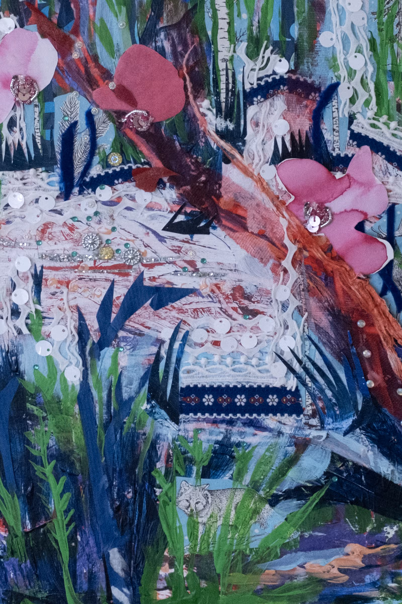 Detail — blauw kant