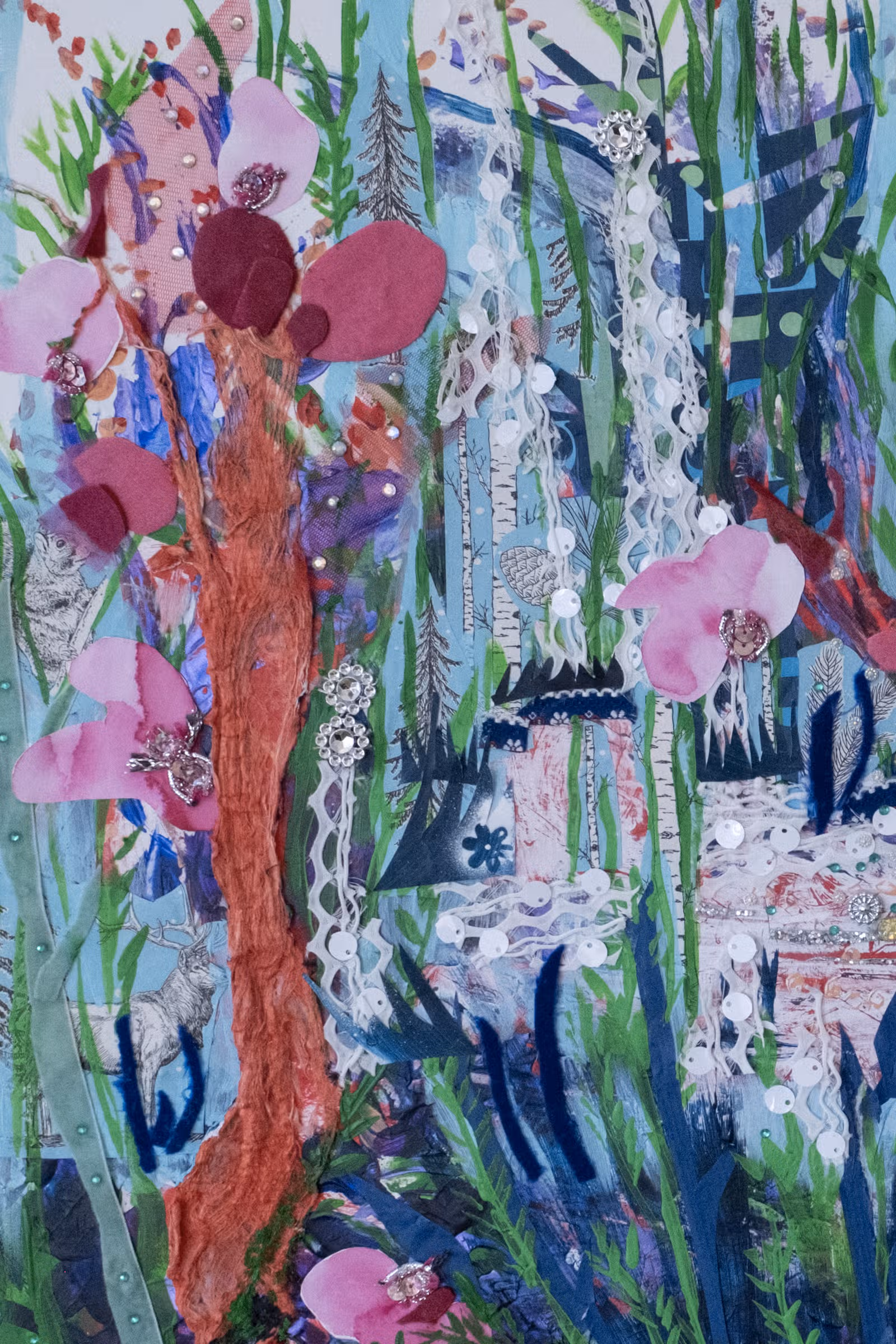 Detail — roze bloemen
