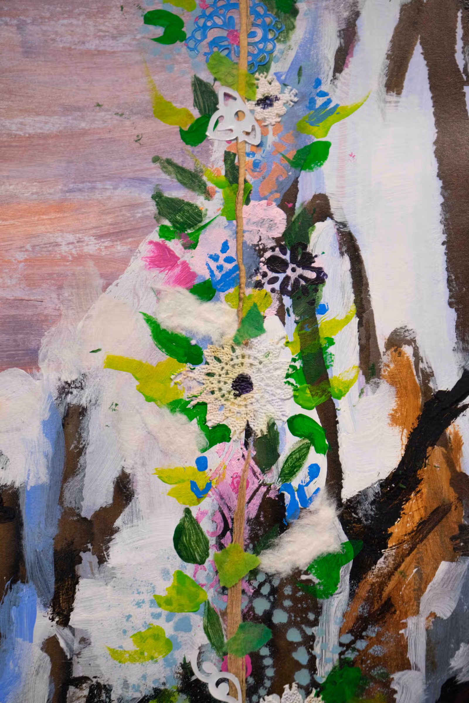 Detail — bloemetjes touw