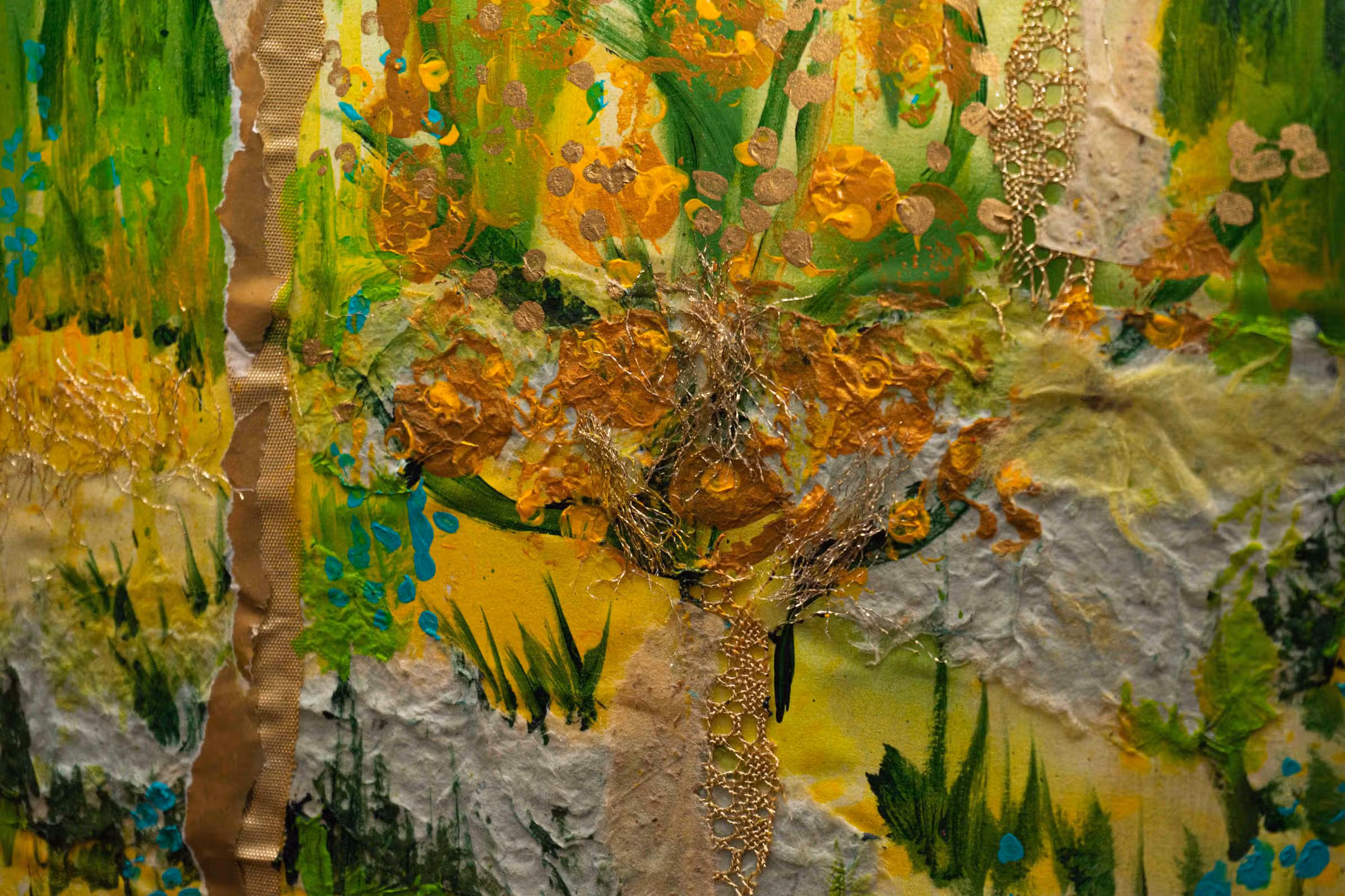 Detail — gele stippen