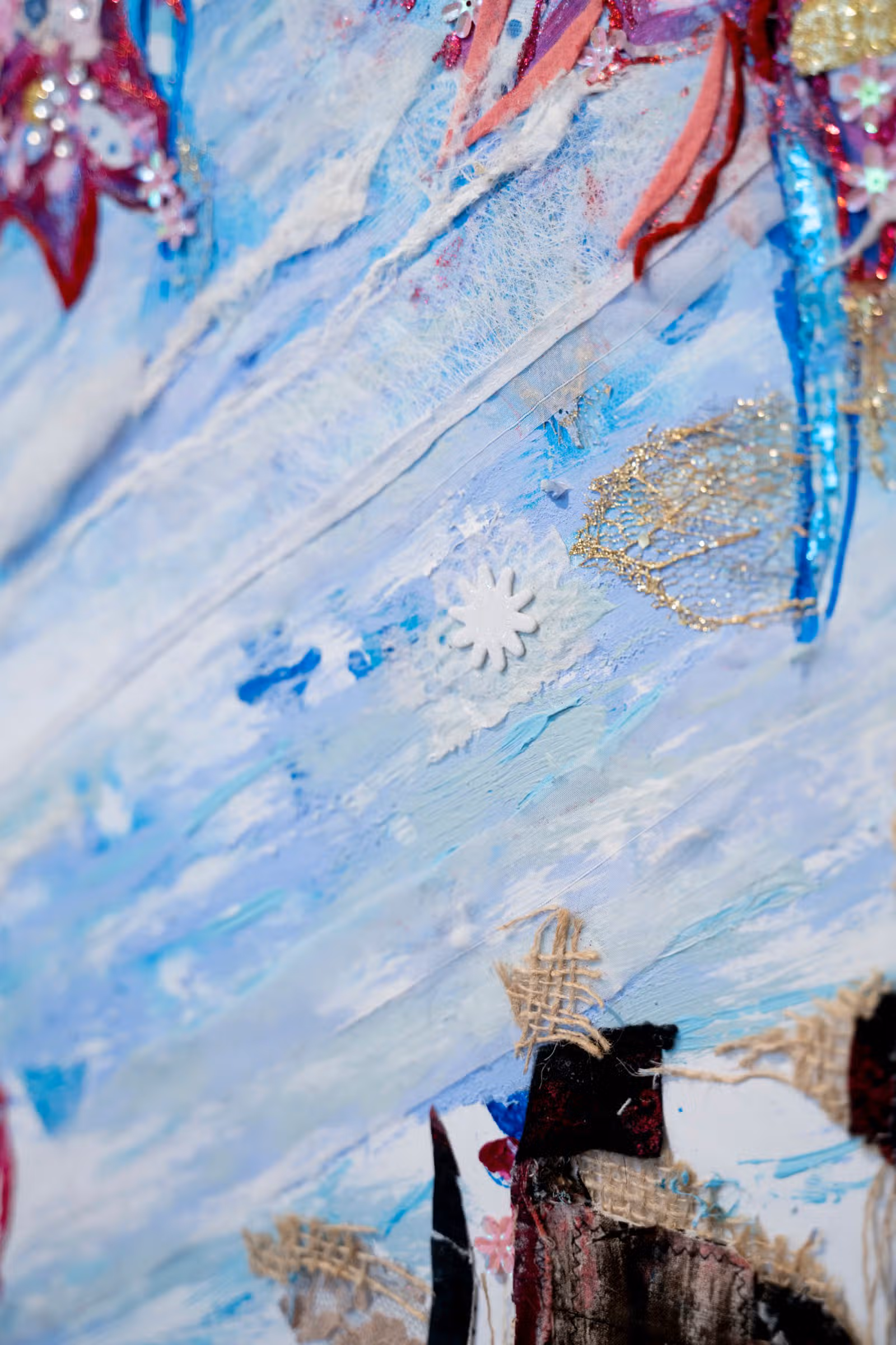 Detail — bloesem en rechthoeken