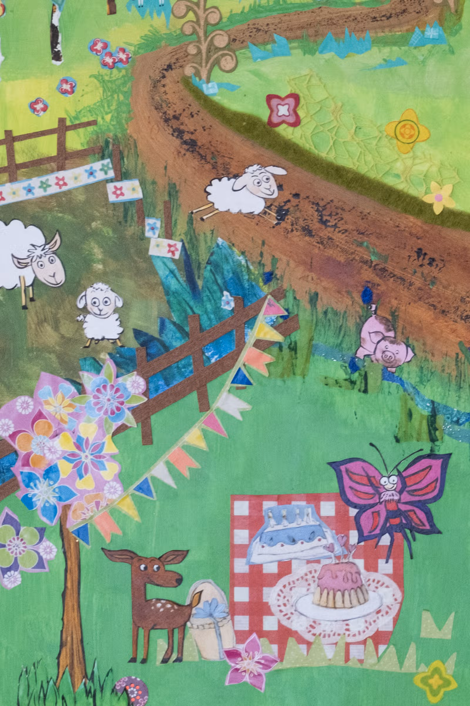 Detail — vlinder en hert
