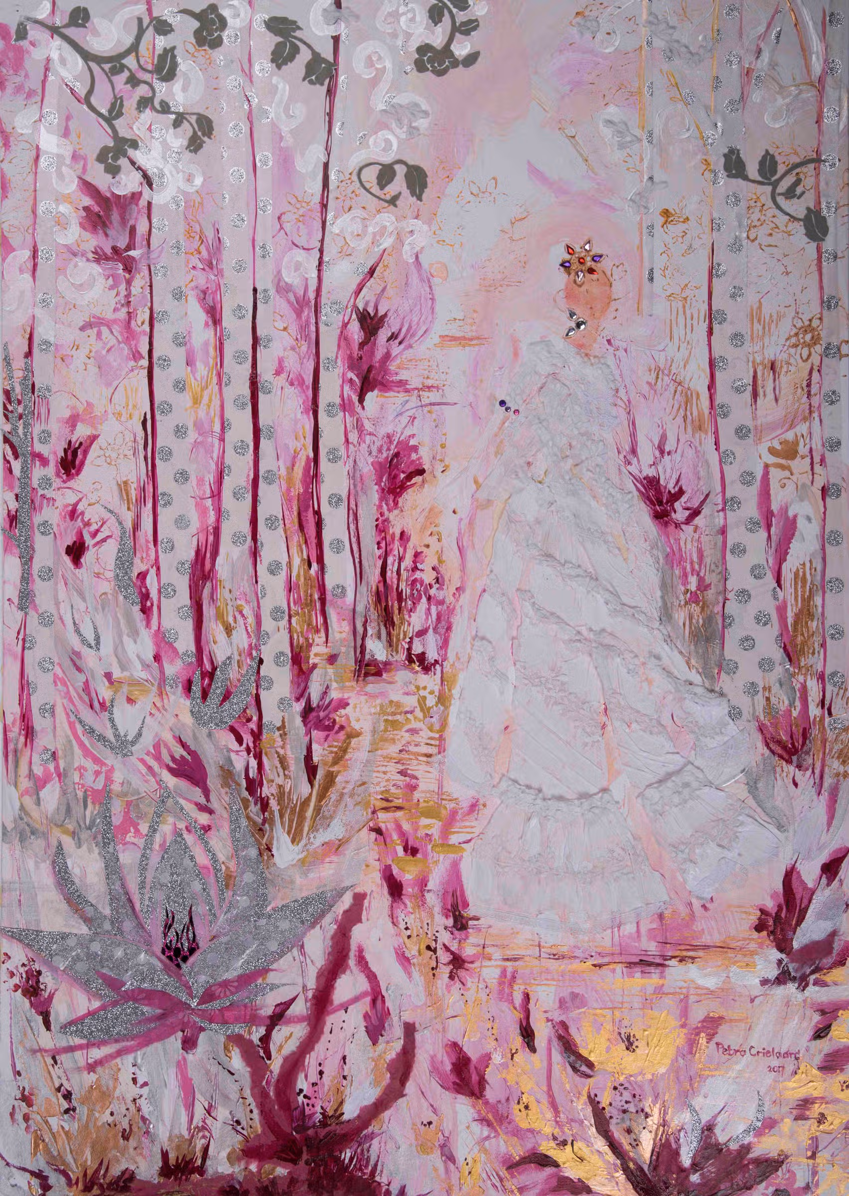 Vrouw in witte jurk