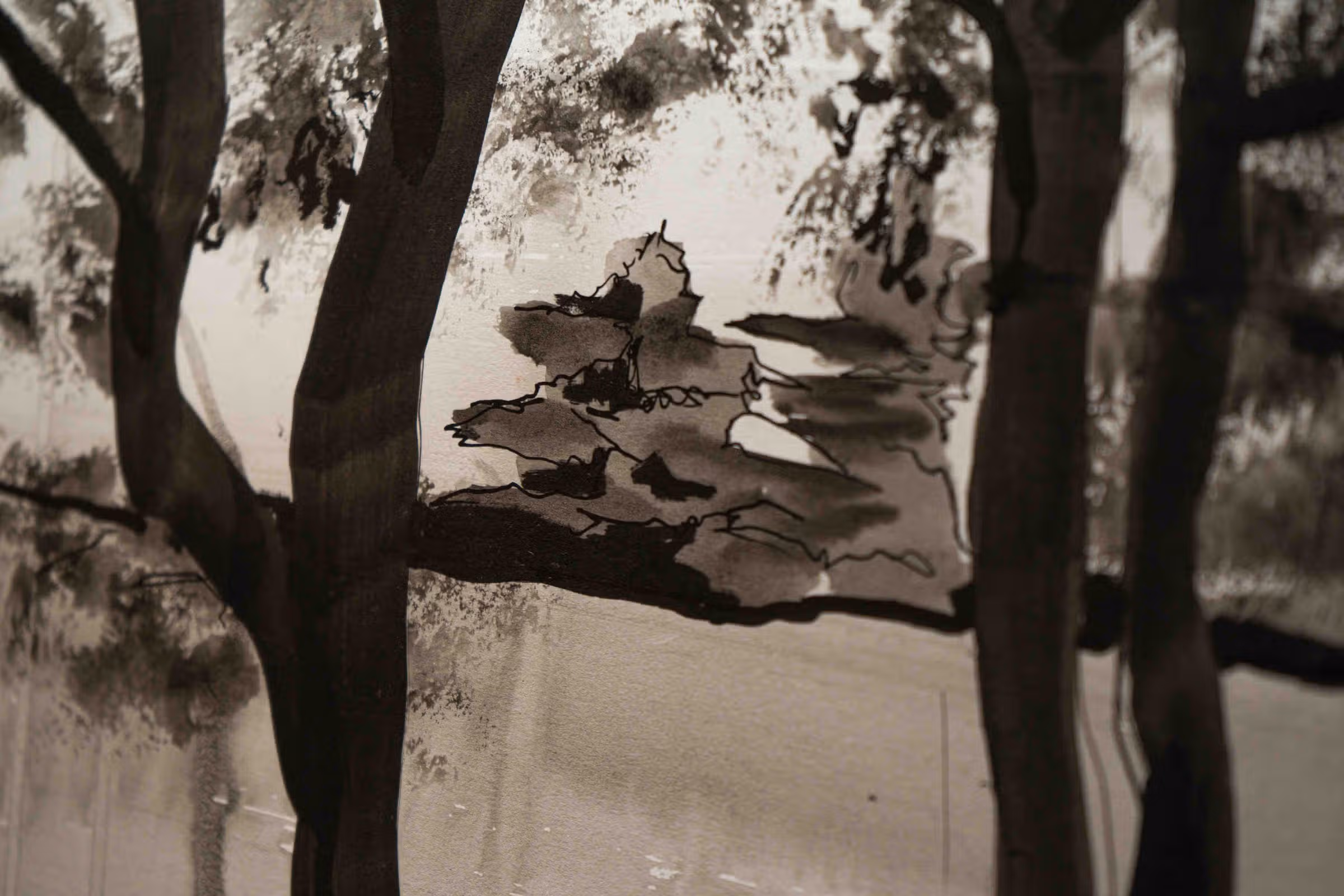 Detail — bomen zwartwit vrouwtje